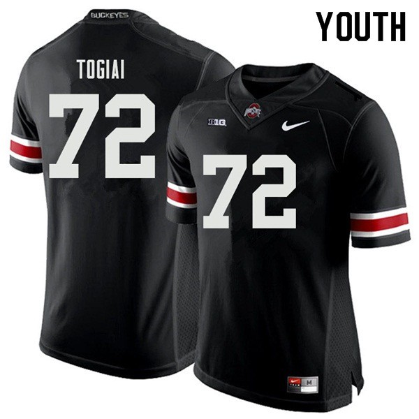 Ohio State Buckeyes #72 Tommy Togiai Youth Stitch Jersey Black